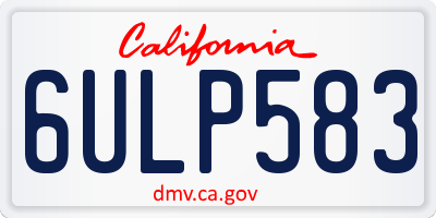 CA license plate 6ULP583