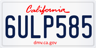 CA license plate 6ULP585