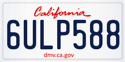 CA license plate 6ULP588