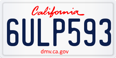 CA license plate 6ULP593