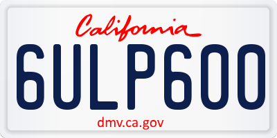 CA license plate 6ULP600