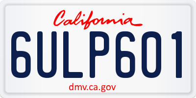 CA license plate 6ULP601