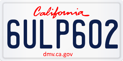 CA license plate 6ULP602