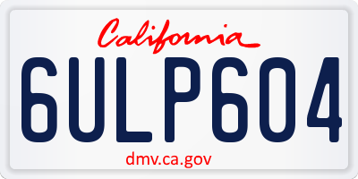 CA license plate 6ULP604
