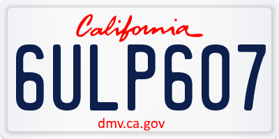 CA license plate 6ULP607