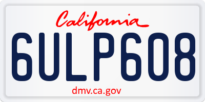 CA license plate 6ULP608