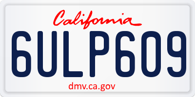 CA license plate 6ULP609