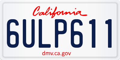 CA license plate 6ULP611