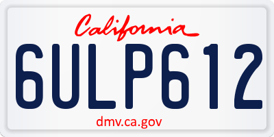 CA license plate 6ULP612