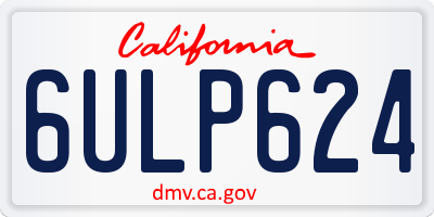 CA license plate 6ULP624