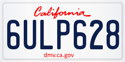CA license plate 6ULP628