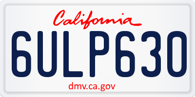 CA license plate 6ULP630