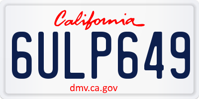 CA license plate 6ULP649