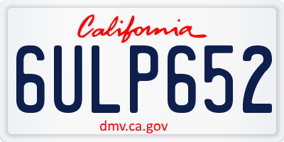 CA license plate 6ULP652