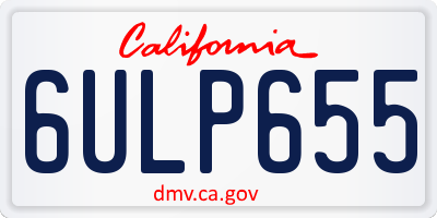 CA license plate 6ULP655