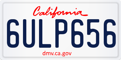 CA license plate 6ULP656