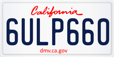 CA license plate 6ULP660