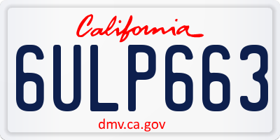 CA license plate 6ULP663