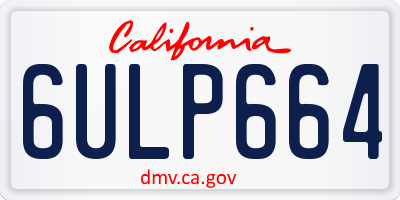 CA license plate 6ULP664