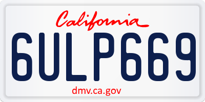CA license plate 6ULP669