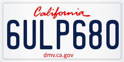 CA license plate 6ULP680