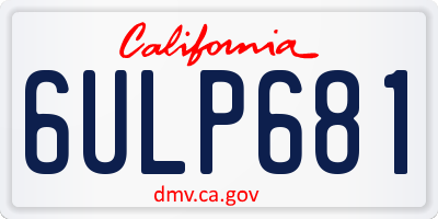 CA license plate 6ULP681