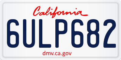 CA license plate 6ULP682
