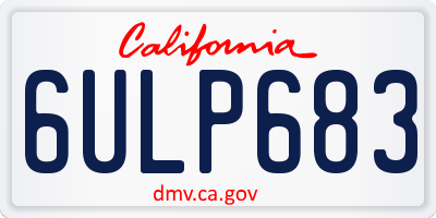 CA license plate 6ULP683