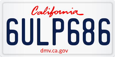 CA license plate 6ULP686