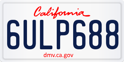 CA license plate 6ULP688