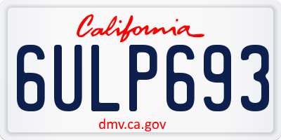 CA license plate 6ULP693