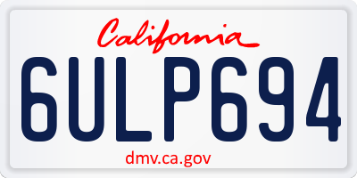 CA license plate 6ULP694