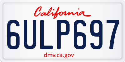 CA license plate 6ULP697