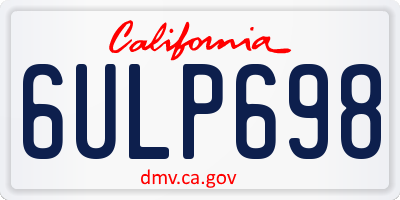 CA license plate 6ULP698