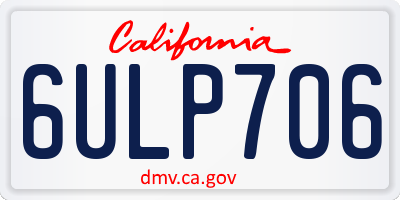 CA license plate 6ULP706