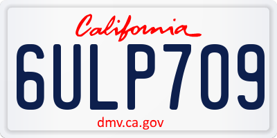CA license plate 6ULP709