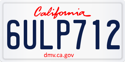 CA license plate 6ULP712