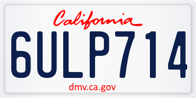 CA license plate 6ULP714