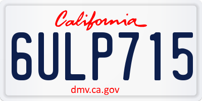 CA license plate 6ULP715