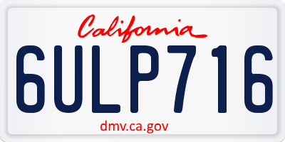 CA license plate 6ULP716