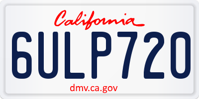 CA license plate 6ULP720