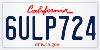 CA license plate 6ULP724
