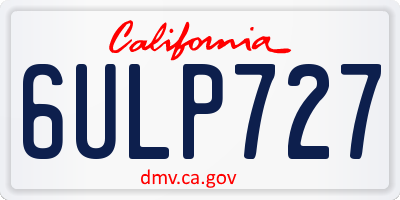 CA license plate 6ULP727