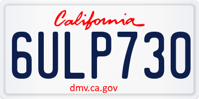 CA license plate 6ULP730