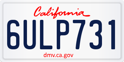 CA license plate 6ULP731