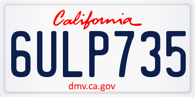 CA license plate 6ULP735