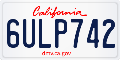 CA license plate 6ULP742