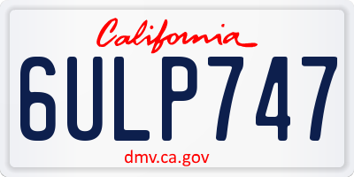 CA license plate 6ULP747
