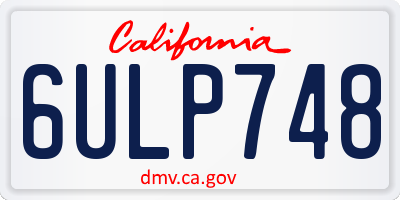 CA license plate 6ULP748