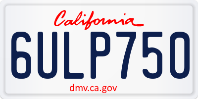CA license plate 6ULP750